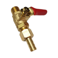 Small Red Handle Brass Gas Stove Valve 1/4 Outer Thread Insertion Pagoda Head Threaded Connection Ball Valve Product Category