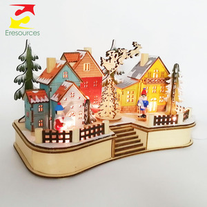 Laser Cut Wooden <strong>Christmas</strong> <strong>Village</strong> Scene Hand-Crafted <strong>Christmas</strong> <strong>House</strong> Decorations - Product Image 2