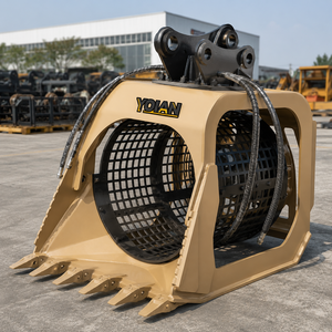 Godet de criblage rotatif multifonctionnel pour excavatrice, pour sable et gravier, cage de criblage hydraulique pour excavatrices de 5 à 25 tonnes, poids 500 kg - Product Image 3