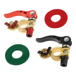 1 paire de bornes de batterie en laiton à dégagement rapide Connecteur automatique Bornes de batterie Adaptateur de borne de câble Pinces Clip Vis Top Post - Product Image 5