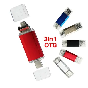 Wholesale 3in1 otg u disk 2.0 Pendrive 64gb Usb Stick 128gb 32gb 16gb 8gb thumb drive flash memory