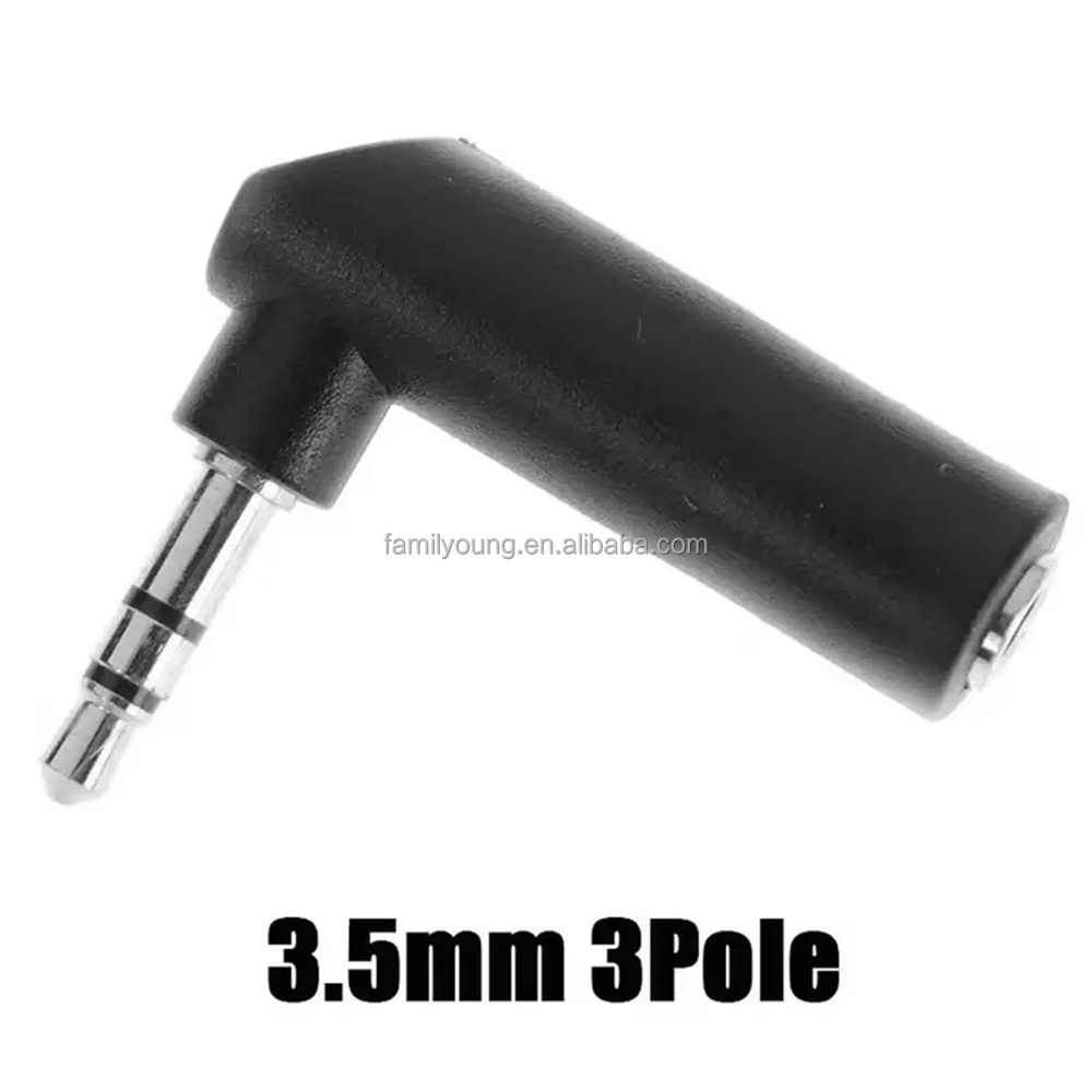2 Adattatori Audio Jack 3,5 Mm Maschio-Femmina A 90° Angolo Retto | Prolunga Stereo Con Connettori Placcati Oro