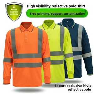 Polo a Maniche Lunghe con Strisce Riflettenti, Asciugatura Rapida, Traspirante, Anti-umidità, <span class=keywords><strong>Abbigliamento</strong></span> <span class=keywords><strong>da</strong></span> Lavoro per Sanificazione e Giardinaggio - Product Image 2