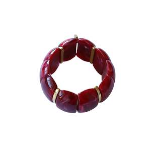Fashion Bangle 316L Stainless Steel PVD Gold Plating Sustainable Resistant <b>Red</b> Beaded Design - Product Image 1