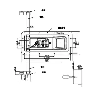 Cargo Truck Trailer Van Rear Door Lock Steel Refrigeration Truck Handle Rear Door Lock