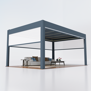 Pergola <span class=keywords><strong>in</strong></span> Alluminio con <span class=keywords><strong>Tettoia</strong></span> Frangisole Impermeabile per Giardino Esterno 3x3 3x4 5x4 6x3 - Ingrosso Fabbrica - Product Image 4
