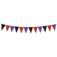 2026 Guirlande triangulaire transfrontalière à thème Halloween et anniversaire, noir, orange, violet, effet nacré, vente en gros