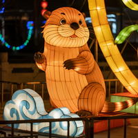 Meilleure vente lanterne animale en forme de loutre imperméable à l'eau durable décor pour extérieur plage Festivals Noël Zoo expositions aquatiques