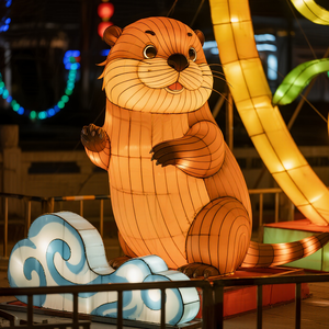 El más vendido, linterna de animales en forma de nutria, decoración duradera impermeable para festivales al aire libre junto a la playa, exposiciones acuáticas de zoológico de Navidad - Product Image 3