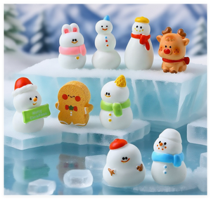 Figuras Navideñas en Miniatura de Resina, Escena de Natividad Navideña en 3D, Casa de Muñecas, Corona, Muñeco de Nieve, Papá Noel, Caja de Regalo, Ciervo, Oso, Calcetines, Árbol - Product Image 4