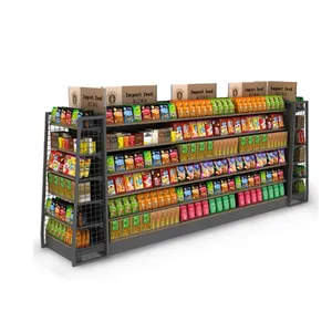 6 layers double-sided store display metal rack shelves supermarket