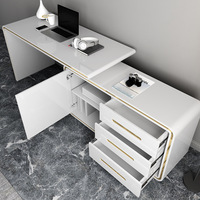 Bureau de luxe léger et moderne, intégré à une bibliothèque, 1,2 m, avec bibliothèque à 2/3 portes, idéal pour le bureau à domicile ou la salle d'étude - Vente chaude