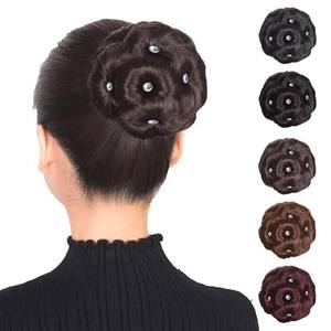 FX-HA98 Épingle à <span class=keywords><strong>Cheveux</strong></span> de Mariée Incrustée de Diamants avec Neuf Fleurs, <span class=keywords><strong>Chignon</strong></span> Bouclé et Bourgeon, Ornement pour Accessoire de <span class=keywords><strong>Cheveux</strong></span> de Mariée - Product Image 1