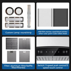 Campana Extractora de Humo en Forma de Arco de Nuevo Diseño para Cocina con Pantalla LED - Product Image 4