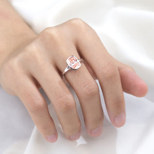 Bague en or blanc 14 carats avec diamant rose de laboratoire Messi Jewelry MSR-2008 pour femmes - Product Image 5
