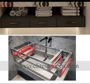 Lavabo de Mármol Natural Independiente Blanco y Negro para Lavarse las Manos, Personalizado, Venta al por Mayor, Directo de Fábrica en Tailandia - Product Image 2