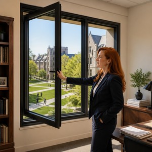 Fenêtre à battant et à bascule en alliage de verre mono, économique, pour appartement, avec verrouillage simple, sécurisée, pour une entrée abordable dans un espace de vie plat et lumineux à prix réduit. - Product Image 1
