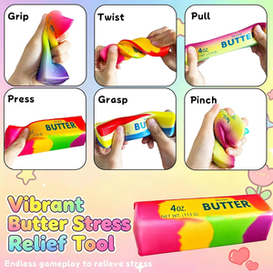 Jouet anti-stress en forme de bâton de beurre coloré, élastique, facile à nettoyer, à rebond lent, en forme de fromage, pour le bureau - Product Image 2