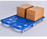 Chariot de manutention en plastique à quatre roues, à roues silencieuses en caoutchouc creux, épaissi et résistant aux chocs