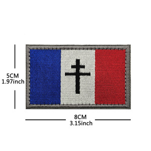 Patch brodé personnalisé tricolore bleu, blanc, rouge, prêt à être expédié, pour sacs à dos tactiques, chapeaux, gilets tactiques - Product Image 4