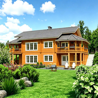 Villa de luxe préfabriquée en bois de style européen, imperméable, à deux étages, type chalet en rondins, maison familiale, supermarché, atelier