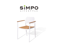 SIMPOLIFESTYLE Mobilier d'extérieur haut de gamme, tabouret de jardin de luxe, tabouret de balcon, chaise en teck en aluminium, ensemble de table à manger