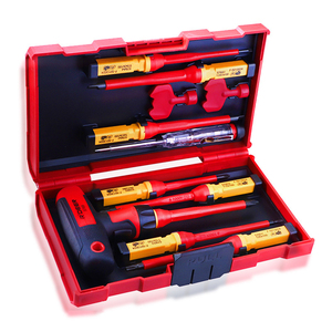 Jeu de 12 tournevis isolés VDE magnétiques en forme de T 1000V avec <span class=keywords><strong>embouts</strong></span> de précision fendus, Phillips et <span class=keywords><strong>Torx</strong></span> pour kit d'outils d'électricien - Product Image 1