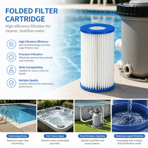 Cartouche filtrante plissée Degao 5/10 pouces 20μm à grand débit pour la filtration des sédiments liquides de refroidissement de piscine - Product Image 2