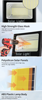 IP67 impermeable al aire libre 50W 100W 200W reflector led focos 200W 300W 400W 500W Luz de inundación LED solar