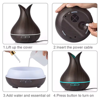 Vente chaude Ultrasons Huile Essentielle Humificador De Aroma Grain De Bois Vase Forme Classique Cool Mist Smart Home Defuser YS