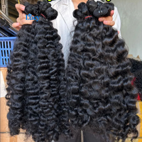 Extensions de cheveux humains vierges non traités, bouclés style ananas, bruts, indiens, birmans, vietnamiens, alignés aux cuticules, en lots