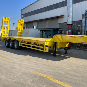 Semirremolque de Plataforma Baja de Fábrica China, Semirremolque Portacontenedores de Plataforma Baja, Semirremolque de Camión a Bajo Precio en Venta - Product Image 3