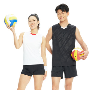 Conjunto de Uniforme de Voleibol Unisex de Secado Rápido y Transpirable con Cuello en V y Estampado Sublimado para Adultos, Ropa para Competencia de Equipos - Product Image 1