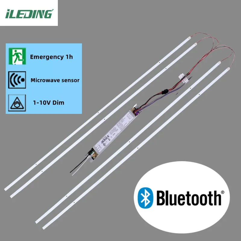DLC Premium 2FT 4FT 46W 1-10v dimmerabile LED kit di Retrofit lineari a strisce magnetiche per Troffer