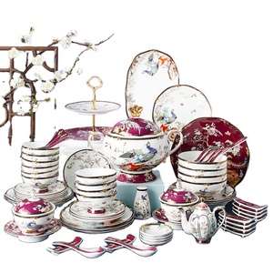 Promotional 68 Pcs Chinese Classical Lucky Bird <b>Bone</b> <b>China</b> Dinnerware <b>Sets</b> - Product Image 4