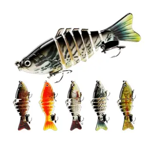 Verkauf 3D-UV-Heißdruck Mehrteiliger Fisch Bionic Jointed Fishing Lure 7 Abschnitte Sinking Artificial Fish Lure