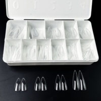 Hot Koop Zachte 500Pcs Gel X Nail Tips Volledige Cover Lange Nail Tips Met Aangepaste Label