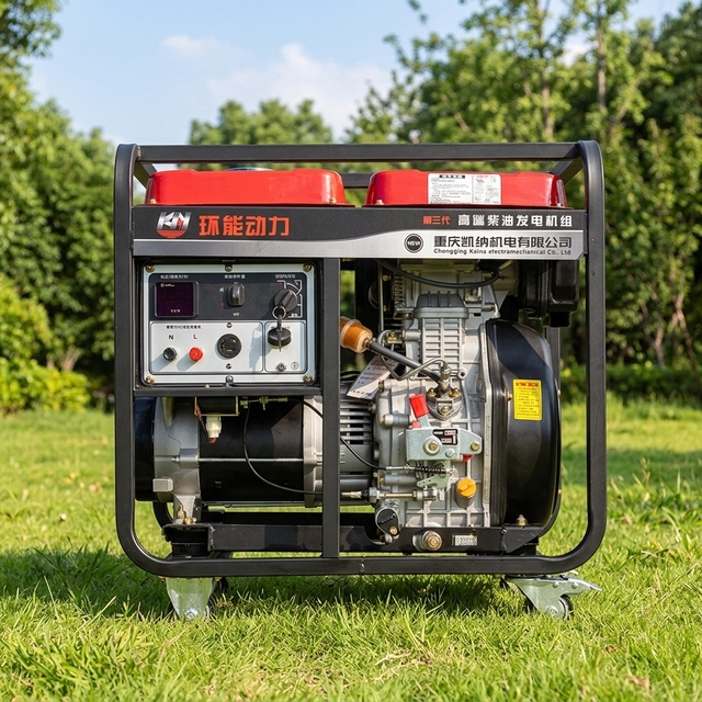 Portable Open-Type Diesel Generator High-Efficiency 3kW / 5kW 60Hz 230V/380V Rated Voltage Mobile Generator