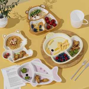 <span class=keywords><strong>Assiette</strong></span> à dîner divisée en silicone mignonne et de grande valeur pour enfants, anti-chute, écologique, pour la maison et la maternelle - Product Image 4