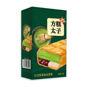 ไอศกรีมรสชาเขียวคลาสสิก ไอศกรีมชาเขียวญี่ปุ่นพร้อมโมจิ ขนมแปลกใหม่ ไอศกรีมแซนวิชสี่เหลี่ยม บรรจุกล่อง - Product Image 4