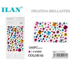 Adesivi con strass Ilan 6-20 mm, forme assortite colorate per decorazioni artigianali - Product Image 3