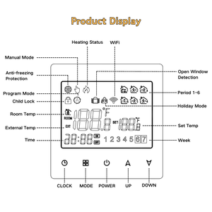 <span class=keywords><strong>Thermostat</strong></span> pour maison moderne intelligente avec WiFi <span class=keywords><strong>Thermostat</strong></span> de chauffage pour chaudière à <span class=keywords><strong>gaz</strong></span> ambiante avec chaudière à <span class=keywords><strong>gaz</strong></span> 3A <span class=keywords><strong>Thermostat</strong></span> Tuya de chauffage - Product Image 4
