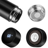 Bouteille d'Eau Intelligente Isotherme en Acier Inoxydable avec Écran Tactile, Mug de Voyage Portable, Thermos à Café Sous Vide, Vaisselle pour Boissons Nomade