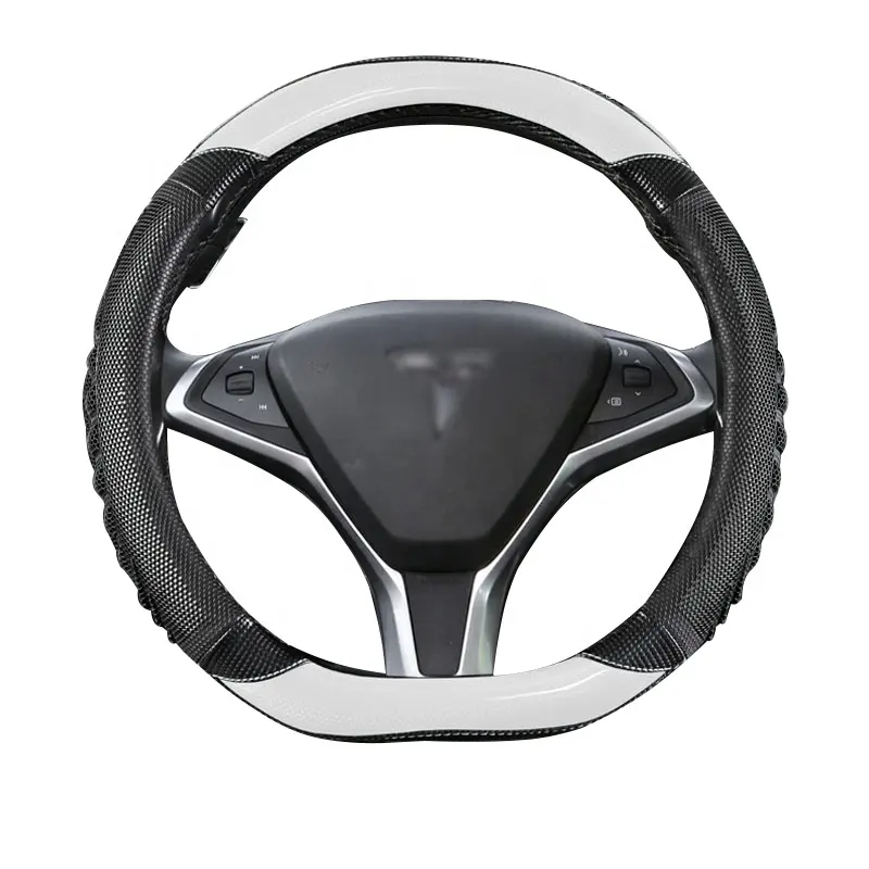 Grosir Aksesoris Mobil Warna Warni Putih Penutup Setir Mobil Premium Antiselip Pvc Cocok untuk Model Tesla Y/3 S/X