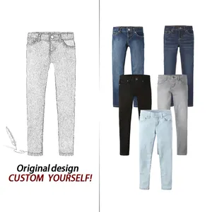 Green Horizon OEM ODM Customized Kids Girls Jeans Children Pants Denim Trousers Skinny Jeans for Girl Kids