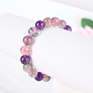 Bracelet en perles de cristal de haute qualité en gros, perles Super 7 polies de 10 mm, idéal pour de beaux cadeaux - Product Image 4