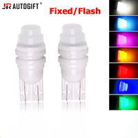 Ampoule LED Céramique T10 W5W 2835 3SMD 24V 12V à Effet Stroboscopique pour Plaque d'Immatriculation, Clignotant, Éclairage Latéral, Plafonnier de Voiture, Rouge Bleu