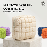 Trousse de Toilette Femme Personnalisée avec Logo Brodé, Sac de Maquillage en Polyester Rembourré à Fermeture Éclair, Essentiels de Voyage, Trousse Cosmétique, Sac de Lavage