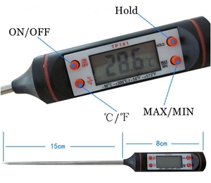 론미터 즉시 판독 식품 온도계 0.1 ℃   정밀도 높은 304 스테인리스 스틸 방수 바베큐 고기 요리용품 - Product Image 6