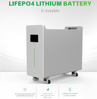 Batería de Almacenamiento de Energía Solar LiFePO4 de 51.2V 628Ah, BMS Inteligente, 32kWh, Montaje en Pared, Tira de LED, Sistema de Batería de Tipo Dividido